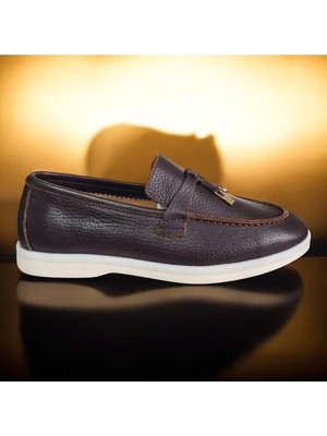 Hakiki Deri Maskülen Kadın Loafer