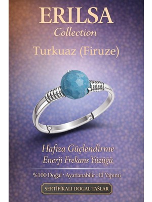 Erilsa Sertifikalı Hafıza Güçlendirme Enerji Yüzüğü – Turkuaz Firuze Ayarlanabilir Ince Ikizler Kova Burcu