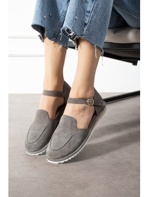 Hakiki Süet Ultra Hafif Kemer Detaylı Tokalı Kadın Makosen - Rahat ve Şık Günlük Ayakkabı