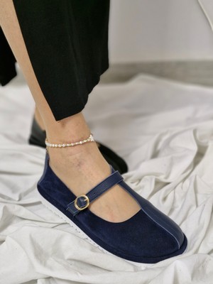 Hakiki Deri Kadın Günlük Ayakkabı - Zarif Tokalı Model