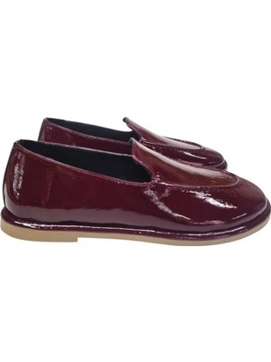 Hakiki Deri Rugan Kadın Loafer Günlük Klasik Ayakkabı