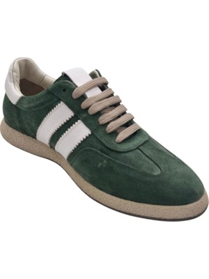 Rahat Tabanlı Hakiki Deri Kadın Spor Ayakkabı - Bej Süet Modern Tasarım