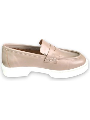 Hakiki Deri Kadın Loafer Makosen Casual Fiyonklu Günlük Ayakkabı