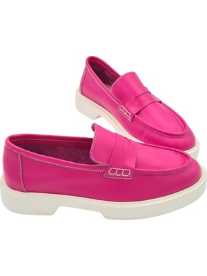 Gerçek Deri Fuşya Kadın Günlük Ayakkabı