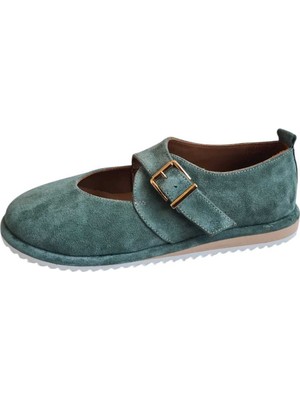 Ultra Hafif Hakiki Süet Kemer Detaylı Lüks Tokalı Kadın Makosen Ayakkabı