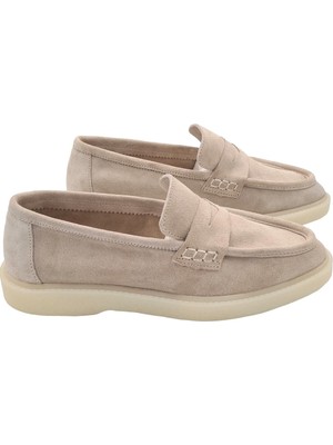 Hakiki Deri Hardal Rahat Kadın Günlük Yürüyüş Ayakkabı Babet Loafer Makosen