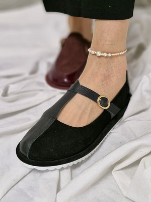 Hakiki Deri Kadın Günlük Ayakkabı - Zarif Tokalı Model