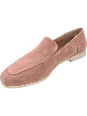 Hakiki Deri Günlük Bej Kadın Ayakkabı Babet