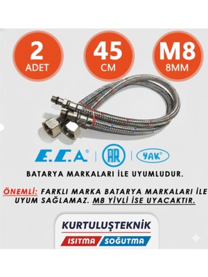 E.C.A Batarya Bağlantı Fleksi  - Soğuk ve Sıcak 45CM M8