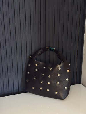 Jaseco Kadın  Zımba Detaylı El ve Omuz Çantası - Modern Hobo Tasarım Yumuşak Deri Çanta