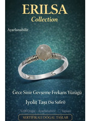 Erilsa Sertifikalı Gece Sinir Gevşeme Frekans Yüzüğü – Iyolit Taşı Ayarlamalı Ince Kasa Başak Balık Yengeç