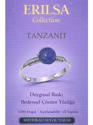 Erilsa Sertifikalı Duygusal Baskı Enerji Yüzüğü – Tanzanit Ayarlanabilir Ince Kasa Balık Kova Yay Burcu