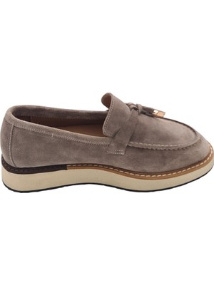 Konforlu ve Tarz Hakiki Deri Süet Kadın Loafer - Saraç Işlemeli Eva Tabanlı