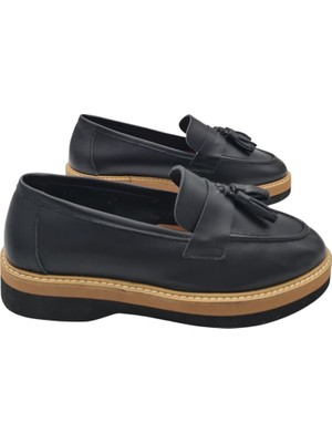 Hakiki Deri Rahat ve Şık Görünümlü Kadın Loafer Aayakkabı