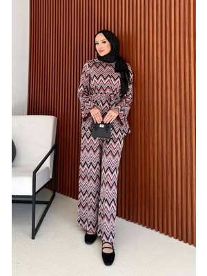 Melike Tatar Zik Zak Örme Takım 32-3605