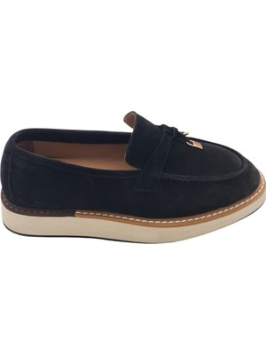 Konforlu ve Tarz Hakiki Deri Süet Kadın Loafer - Saraç Işlemeli Eva Tabanlı