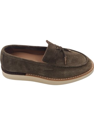 Konforlu ve Tarz Hakiki Deri Süet Kadın Loafer - Saraç Işlemeli Eva Tabanlı