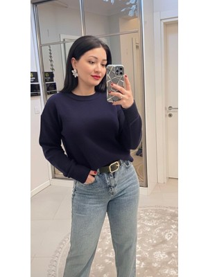 Abba1 Bayan Bisiklet Yaka Basic Triko Kazak