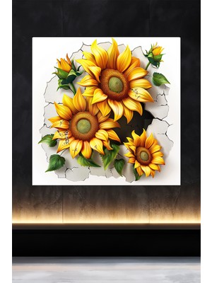Lucena Metal Tablo Duvardaki Delik Koleksiyonu - Ayçiçeği 6