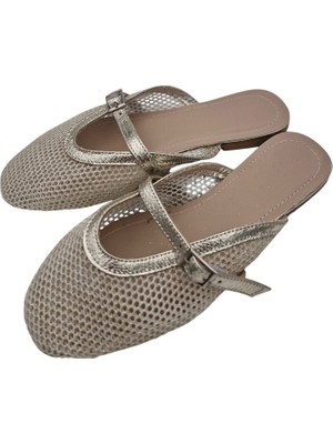 Gold Fileli Kadın Terlik - Yaz Şıklığını Tamamlayan Rahat Model