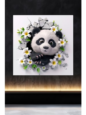 Lucena Metal Tablo Duvardaki Delik Koleksiyonu - Panda 3