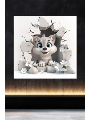 Lucena Metal Tablo Duvardaki Delik Koleksiyonu - Kurt 1