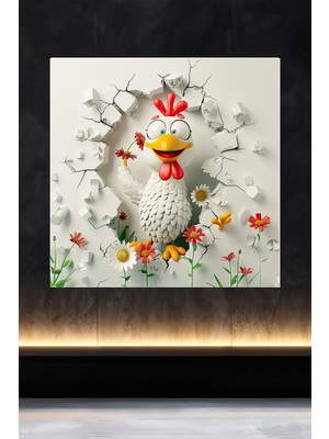 Lucena Metal Tablo Duvardaki Delik Koleksiyonu - Tavuk 2