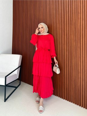 Melike Tatar Crash Saten Kat Kat Elbise 32-3573