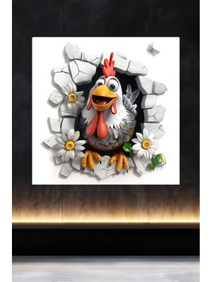 Lucena Metal Tablo Duvardaki Delik Koleksiyonu - Tavuk 1