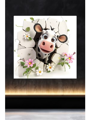 Lucena Metal Tablo Duvardaki Delik Koleksiyonu - Inek 1