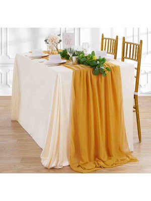 Ayzen Home  75X300 cm Şifon Runner, Masa Koşucu, Organizasyon Icın Örtü