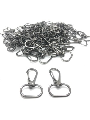 Orhan Çanta 1000 Adet 2 Cm Yay Kanca Siyah Anahtarlık Halkası - Metal Yaylı Klips