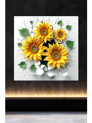 Lucena Metal Tablo Duvardaki Delik Koleksiyonu - Ayçiçeği 2