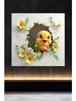 Lucena Metal Tablo Duvardaki Delik Koleksiyonu - Tavuk 6