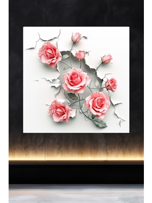 Lucena Metal Tablo Duvardaki Delik Koleksiyonu - Gül 5