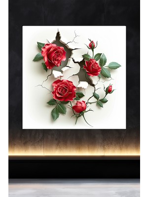 Lucena Metal Tablo Duvardaki Delik Koleksiyonu - Gül 6