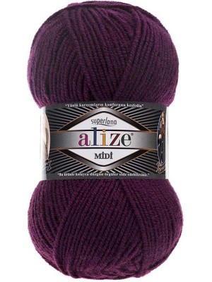 Alize Süperlana Midi (5 Adet) 111 Mürdüm Rengi El Örgü Ipliği