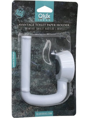 Qlux L-00107 Avantage Tuvalet Kağıtlık  Beyaz Plastik   Yapışkanlı - Vidalı Montaj (4887) Azrlya