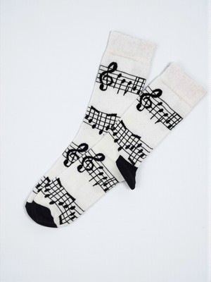 G Socks Müzik ve Nota Desenli Renkli Çorap