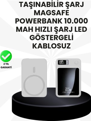 Pazarcan 5000MAH / 10000MAH Kapasiteli Manyetik Usb-C ve Kablosuz Powerbank