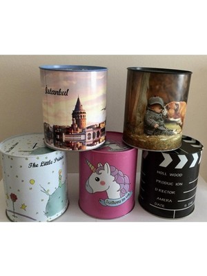 Royaleks Group Metal Kumbara Resimli Tekli 13X14 cm 1 Adet ROYALEKS-6009