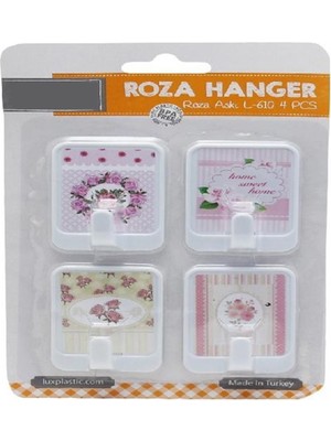Royaleks 4 Lü Roza Yapışkanlı Askı 4,5X6CM