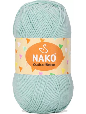 Nako 1 Adet Calico Bebe Pamuklu Bebek ve Battaniye Örgü Ipi 13281 Su Yeşili