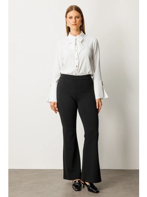 On Triko Ince Fitilli Ispanyol Paça Tayt 64164