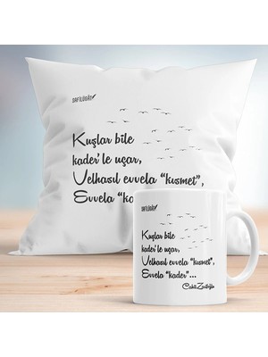Mio Life Cahit Zarifoğlu Açıklamalı Hediyelik Yastık ve Kupa Seti