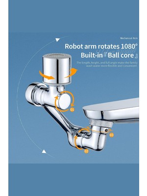 Royaleks Mutfak Banyo Musluk Başlığı 1080 Derece Dönebilen Fonksiyonel Evrensel