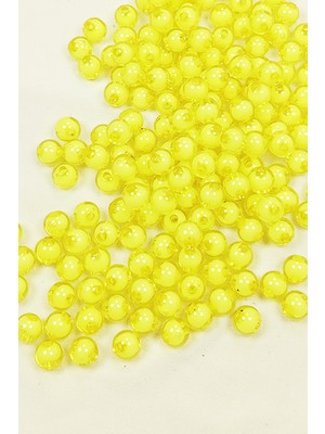 Royaleks Yuvarlak Boncuk Içten Boncuklu Bileklik Çanta Boncuğu 8 mm 50 gr Sarı - BNC467