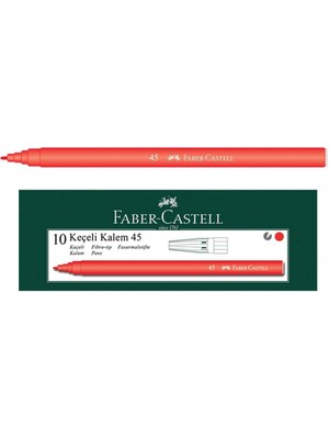 Iğne Uçlu Keçeli Kalem Seti, 10’lu, Kırmızı Renk, Havalandırmalı Kapak, Kağıt ve Karton Yüzeyler Için Uygun