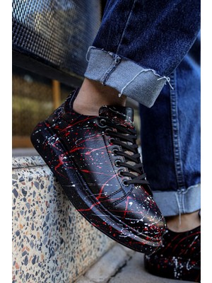 Nil Avm CH254  Cst Pittura Erkek Ayakkabı 471 Beyaz / Kırmızı Splush