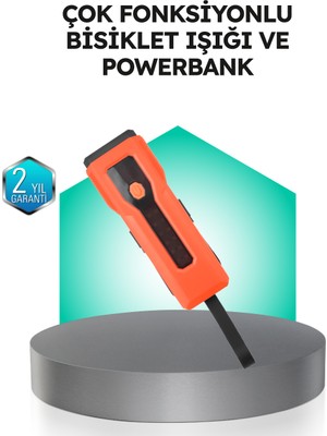 Pazarcan 5000 Mah Bataryalı Bisiklet Farı Cob Çakar Çok Fonksiyonlu